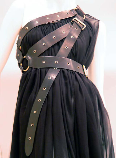 Ensemble, Clements Ribeiro (British, founded 1993), a) silk;b) leather, metal, British