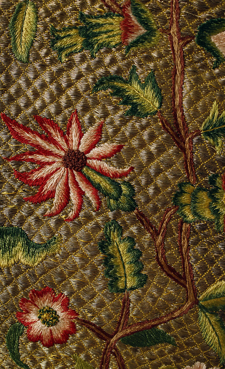 Stomacher, Silk, metal, British