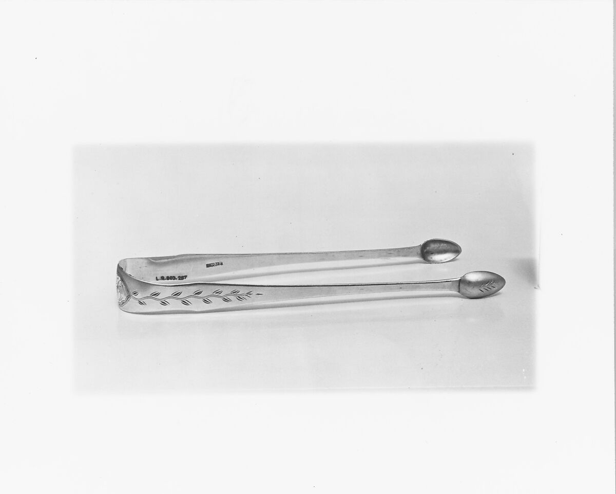 Tongs, Possibly Bernard Wenman (ca. 1789–1833), Silver, American 