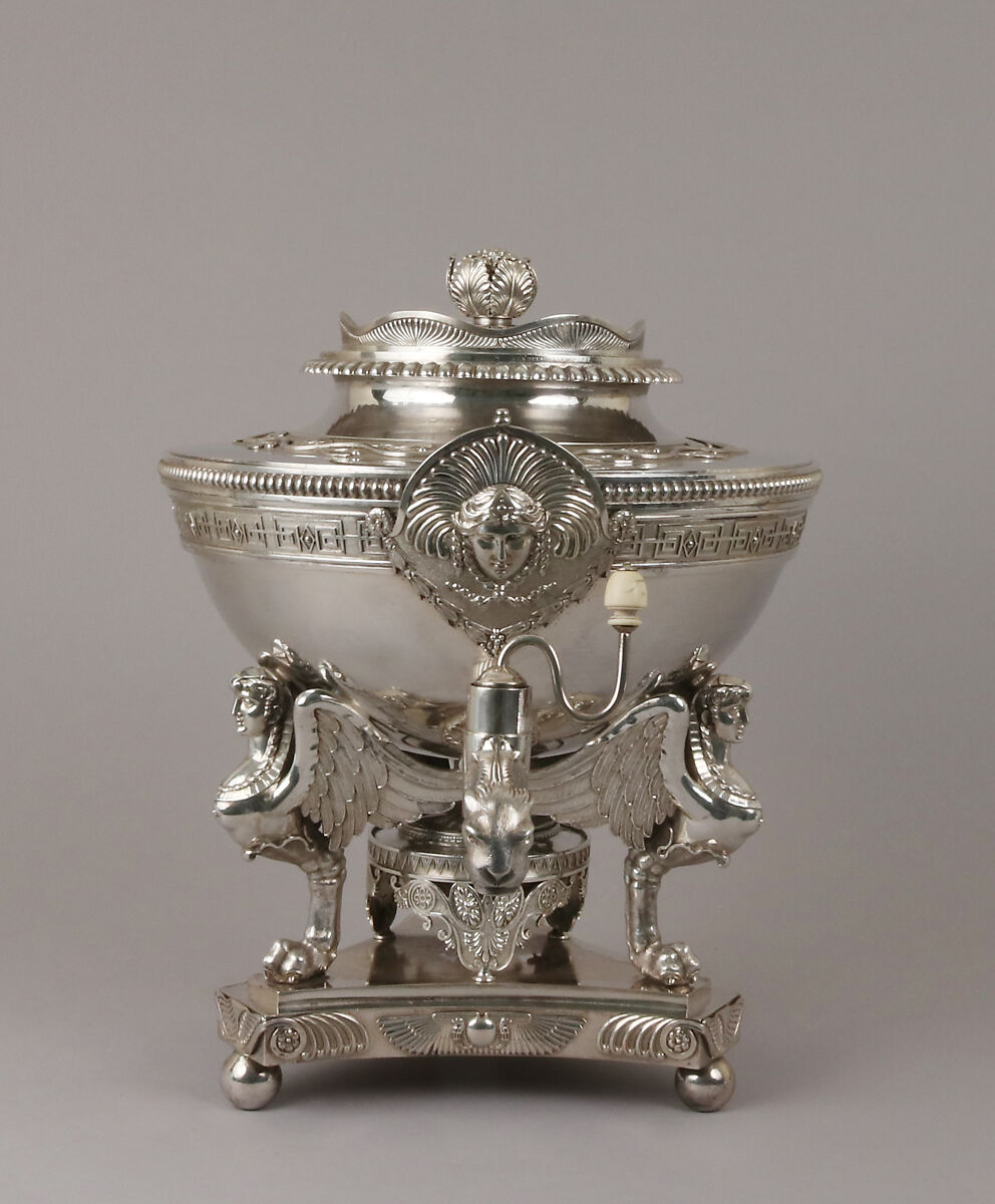 Hot Water Urn (part of a service), Digby Scott (active 1802–1807), Silver; ivory, British, London 