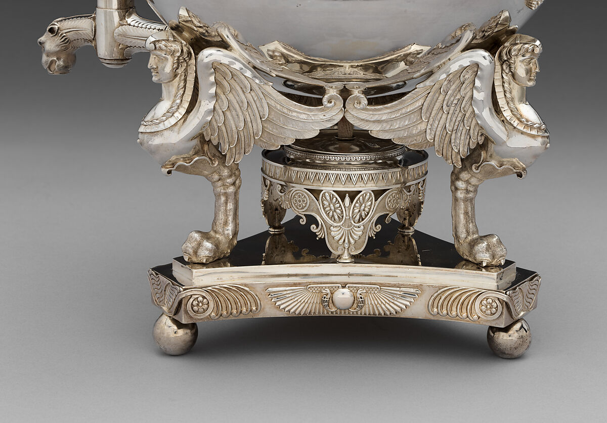 Hot Water Urn (part of a service), Digby Scott (British, active 1802–1807), Silver; ivory, British, London