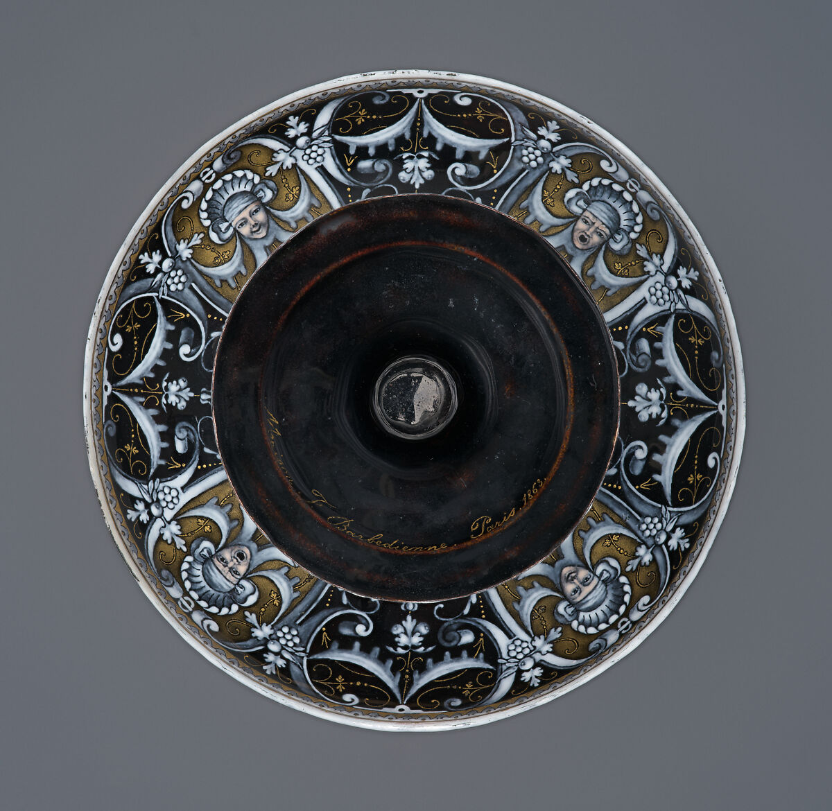 Cup with the Triumph of Galatea, Charles-Ludovic Crétineau-Joly (French, born Fontenay-le-Comte 1831), Painted enamel on copper, French, Paris