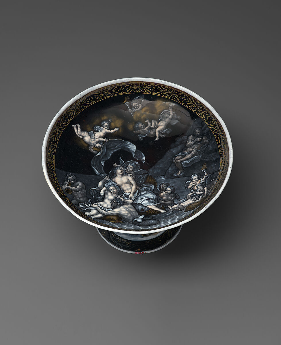 Cup with the Triumph of Galatea, Charles-Ludovic Crétineau-Joly (French, born Fontenay-le-Comte 1831), Painted enamel on copper, French, Paris