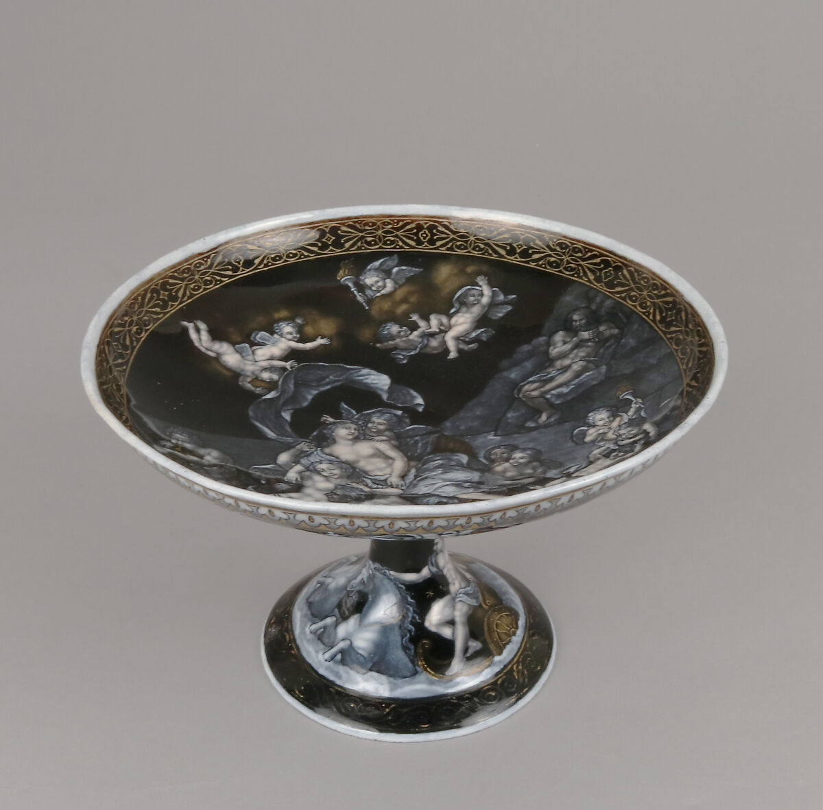 Cup with the Triumph of Galatea, Charles-Ludovic Crétineau-Joly (French, born Fontenay-le-Comte 1831), Painted enamel on copper, French, Paris