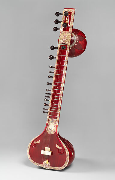 Sitar, Somabhai Mistry (B.C. Mistry and Sons), Wood, bone, plastic, gourd, Indian 