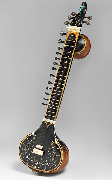 Sitar, Muhammad Azim, Wood, gourd, and bone, Pakistani 