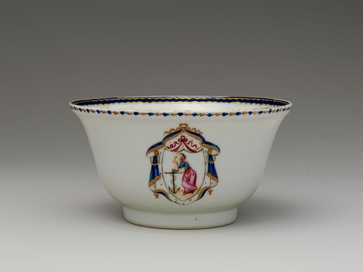 Bowl, Porcelain, Chinese, for American market 