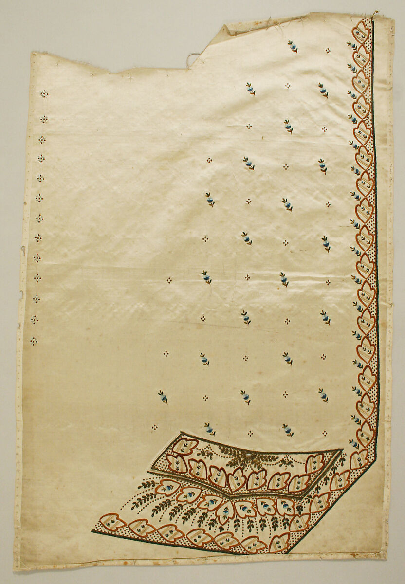 Waistcoat panels, Silk, probably British