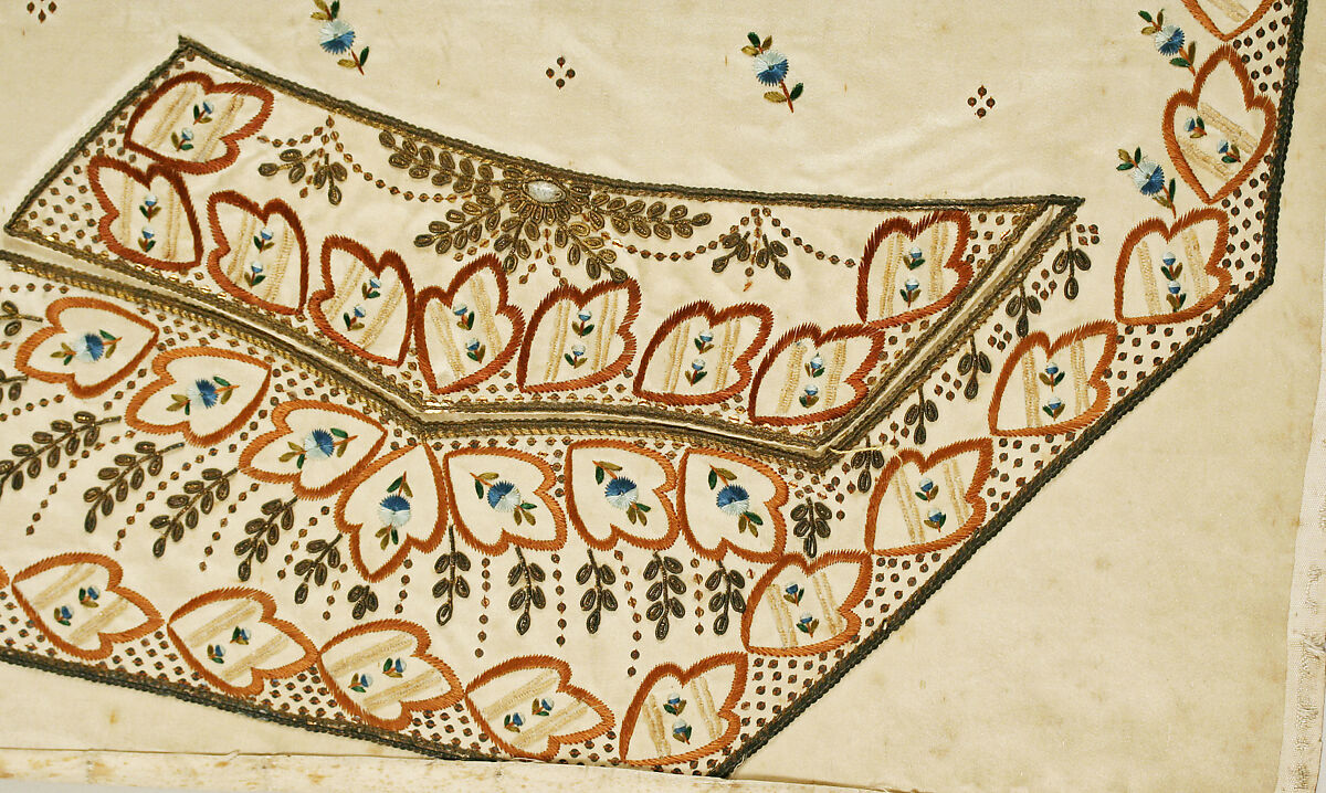 Waistcoat panels, Silk, probably British