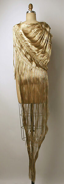 Dress, Lainey Keogh (Irish, born 1957), a,c,d) synthetic fiber, Lurex; b) aluminum, metal, jade, wood, Irish