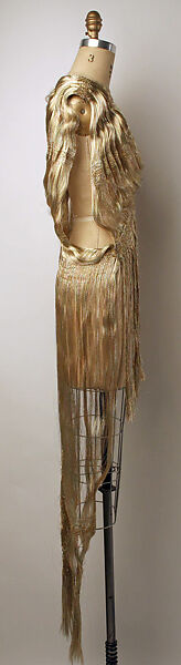 Dress, Lainey Keogh (Irish, born 1957), a,c,d) synthetic fiber, Lurex; b) aluminum, metal, jade, wood, Irish
