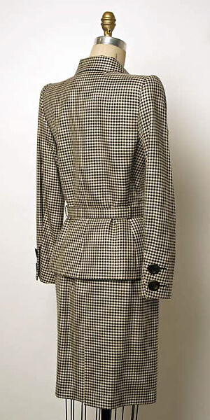 Suit, Yves Saint Laurent (French, founded 1961), (a, b) wool; (c) wool, leather, French