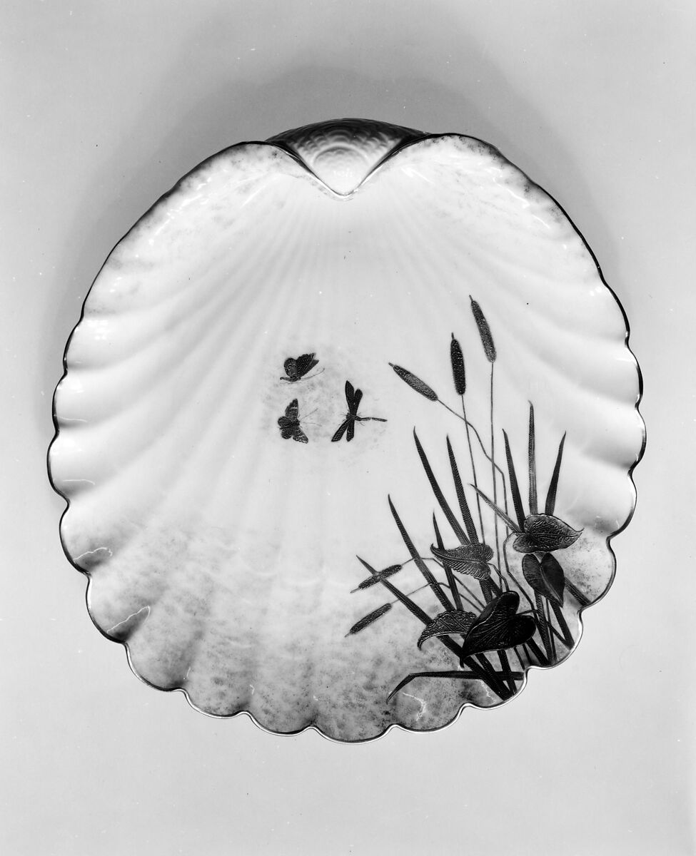 Tray, Ott and Brewer (American, Trenton, New Jersey, 1871–1893), Porcelain, American