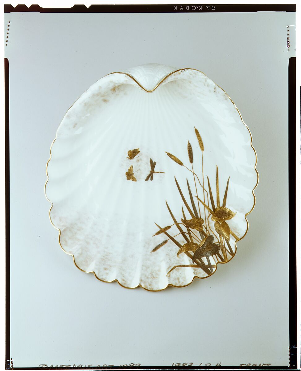 Tray, Ott and Brewer (American, Trenton, New Jersey, 1871–1893), Porcelain, American