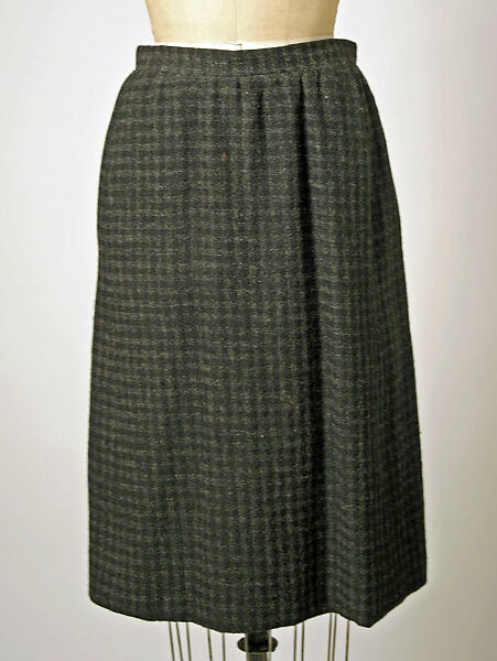 Suit, House of Balenciaga (French, founded 1937), (a) wool, plastic; (b) wool, French