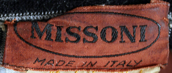 Dress, Missoni (Italian, founded 1953), (a) wool/rayon blend; (b) silk; (c) wool, wood, Italian