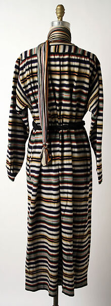 Dress, Missoni (Italian, founded 1953), (a) wool/rayon blend; (b) silk; (c) wool, wood, Italian