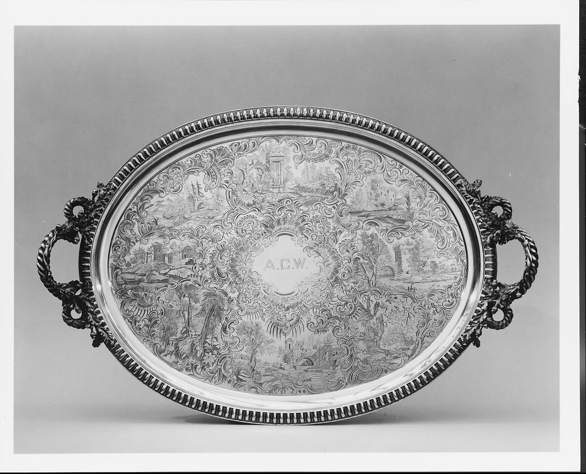 Tray, William Gale and Son (active ca. 1850–58 and 1863–66), Silver, American 