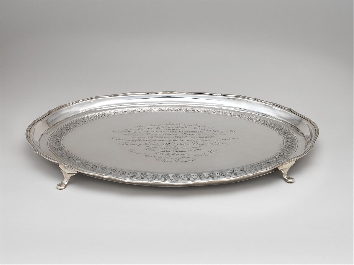 Tray, Christian Wiltberger (American, Philadelphia, Pennsylvania 1766–1851 Philadelphia, Pennsylvania), Silver, American 