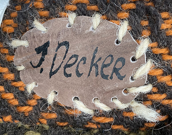 "African Mask", Janet Lipkin, a) wool, leather, wood
b-e) wool, leather, American