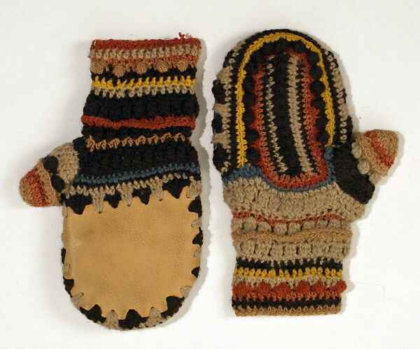 "African Mask", Janet Lipkin, a) wool, leather, wood
b-e) wool, leather, American