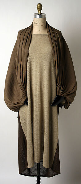 Ensemble, Issey Miyake (Japanese, 1938–2022), a) polyester, linen; b) cotton, linen, plastic, Japanese 