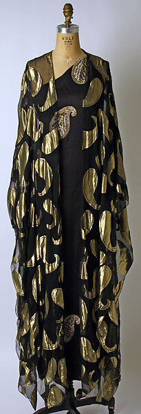 Evening ensemble, Bill Blass Ltd. (American, founded 1970), a) silk, synthetic, plastic, metal; b) silk, synthetic, American 