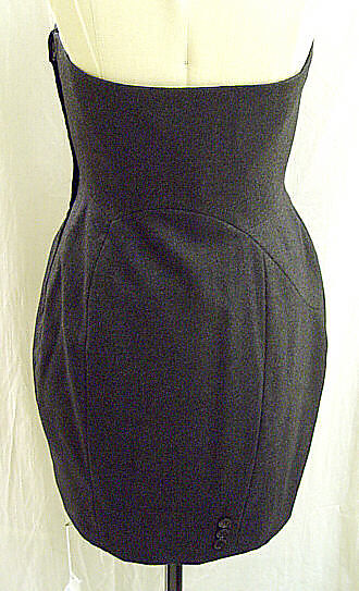 Evening dress, House of Moschino (Italian, founded 1983), wool, plastic, Italian