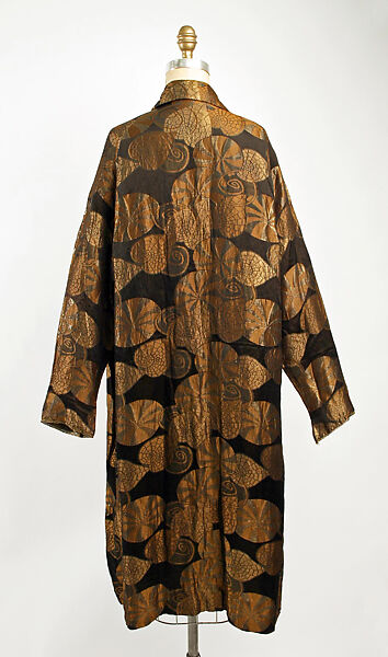 Evening coat, silk, metal, American