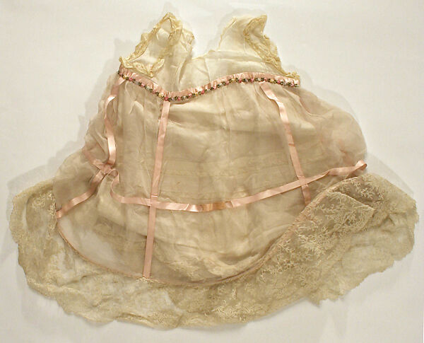 Dress, a,c) cotton, silk; b) cotton, American