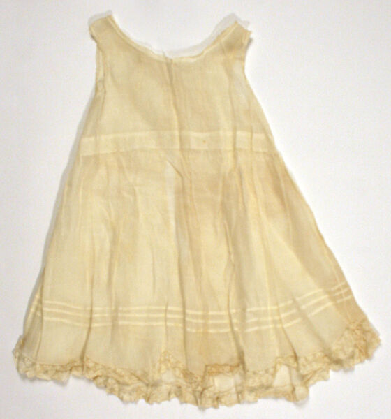 Dress, a,c) cotton, silk; b) cotton, American