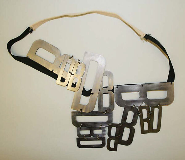 Ensemble, Dirk Bikkembergs (Belgian, born Germany, 1962), (a) wool, (b) synthetic, (c) metal, (d,e) leather, Belgian