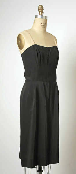 Dress, Attributed to House of Balenciaga (French, founded 1937), Wool, silk, leather, probably French