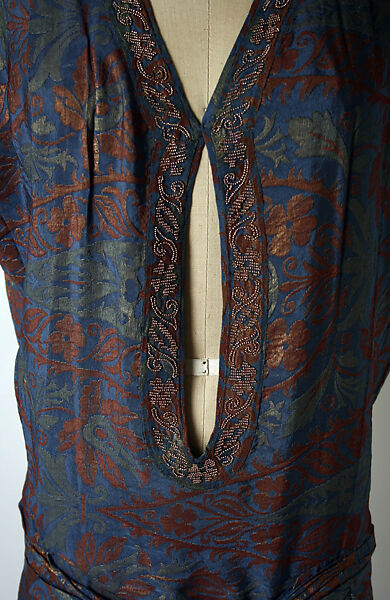 Dress, House of Patou (French, founded 1914), silk, metal thread, French