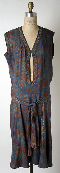 Dress, House of Patou (French, founded 1914), silk, metal thread, French 