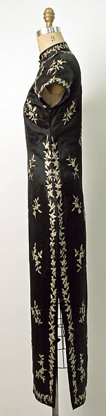 Cheongsam, silk, metal, glass, Chinese