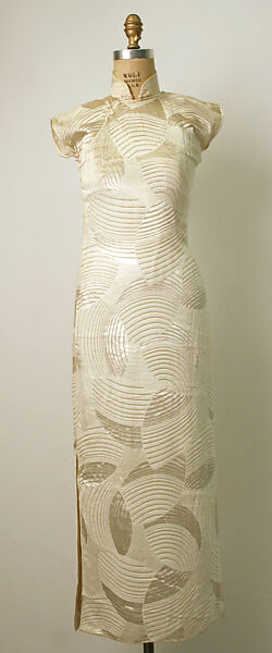 Evening cheongsam, silk, Chinese