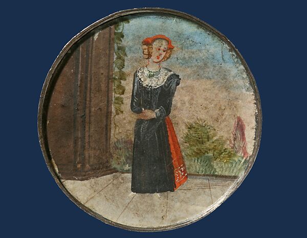 Coin Box (Schraubtaler) of Heinrich Julius, Duke of Brunswick-Lüneburg-Wolfenbüttel: Wild Man and Portrait of Ferdinand II (obverse); Portrait of a Lady (interior), German, Coins: silver; portrait: gouache on vellum (?), German 