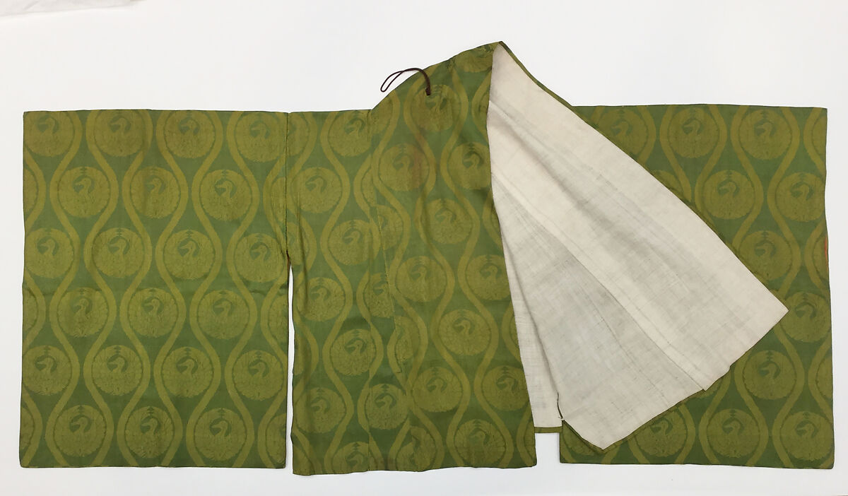 Theatrical costume, (b) silk
(d, e) cotton
(g) paper, Japan
