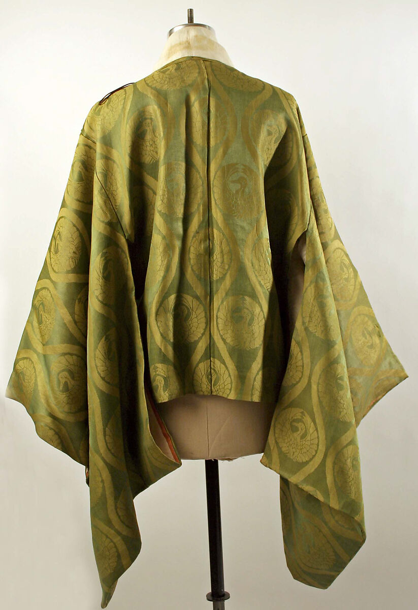 Theatrical costume, (b) silk
(d, e) cotton
(g) paper, Japan