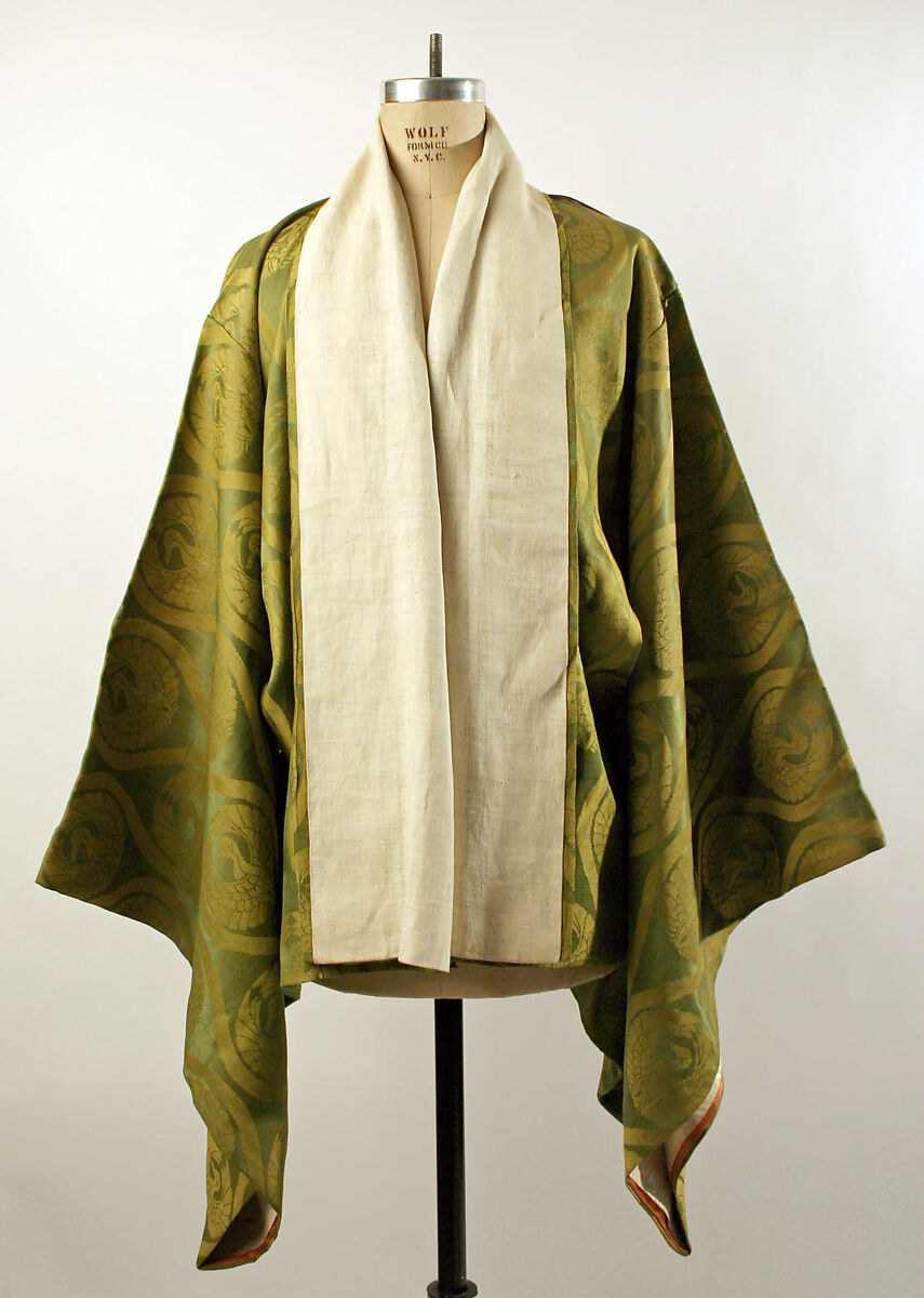 Theatrical costume, (b) silk
(d, e) cotton
(g) paper, Japan 