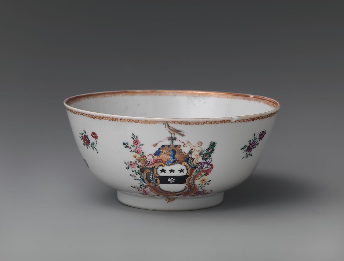 Bowl, Porcelain, Chinese, for American market 