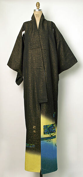 Ensemble, silk, metallic thread, Japanese 