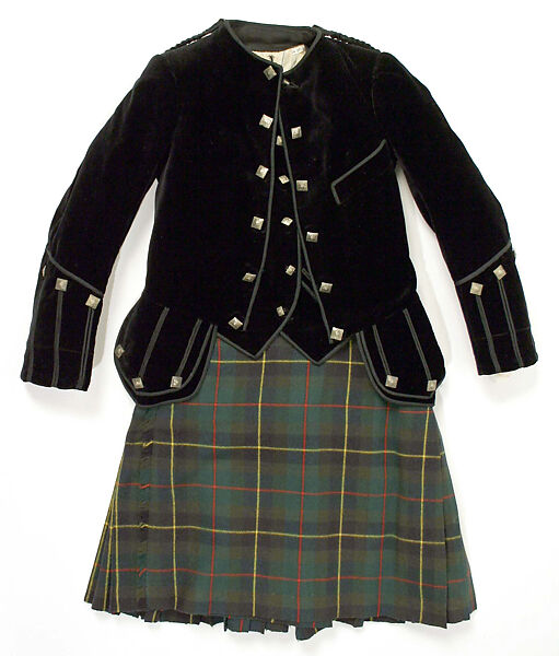 Ensemble, (a, b) silk, metal
(c) silk, wool
(d, e, g, h) wool
(f) leather, metal, hair
(i) silk
(j) metal, glass
(k) silk, metal, feather, Scottish