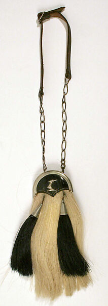 Ensemble, (a) silk, metal
(b) wool, cotton
(c, g) silk
(d, e, i, j) wool
(f) silk
(h) leather, metal, hair
(k, l) metal, glass, Scottish