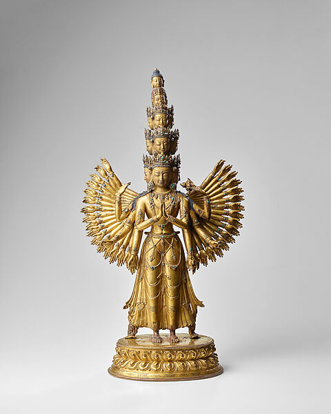 Thousand-Armed Chenresi, a Cosmic Form of the Bodhisattva Avalokiteshvara, Sonam Gyaltsen  Tibetan, Gilt copper alloy, Central Tibet, Shigatse