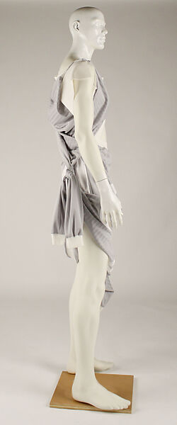 Ensemble, John Galliano (founded 1984), a) polyester, viscose/synthetic blend, cotton; b,c) leather, synthetic, cotton, British
