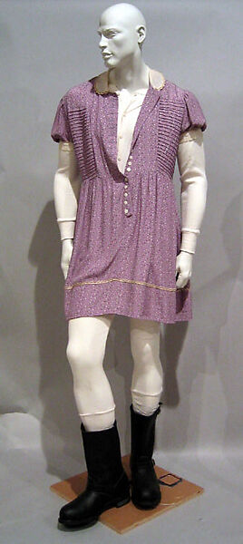 Ensemble, Anna Sui (American, born 1955), a) rayon, cotton, plastic
b) cotton, plastic, American 