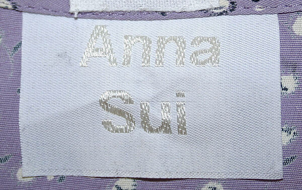 Ensemble, Anna Sui (American, born 1955), a) rayon, cotton, plastic
b) cotton, plastic, American