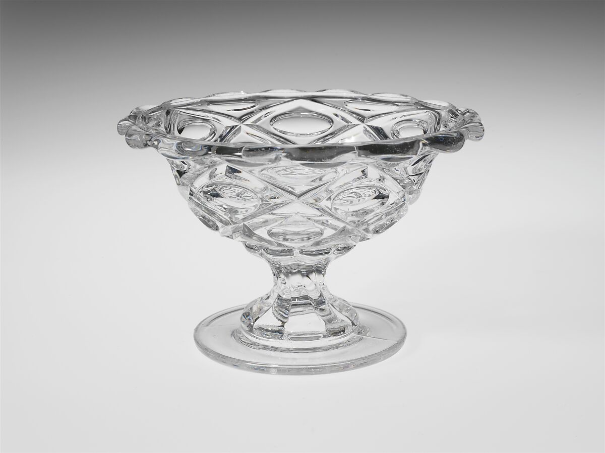 Footed Bowl, Pressed glass, American 